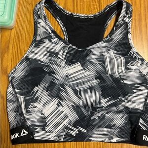 Reebok Women's Monochrome Patterned Sports Bra